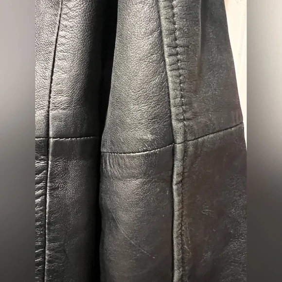 John Varvatos Black Sheepskin Leather Jacket - Men's Small - Soft & Sleek